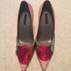 Louis Vuitton pointed toe embellished pumps