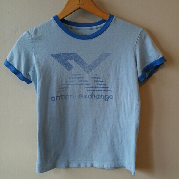 Armani Exchange Tops - Vtg Armani Exchange Tee shirt ringer XS blue