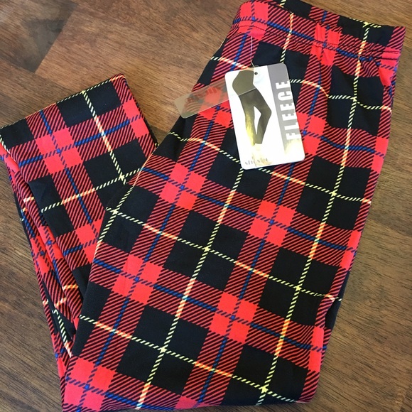Plaid fleece lined leggings - Picture 3 of 3