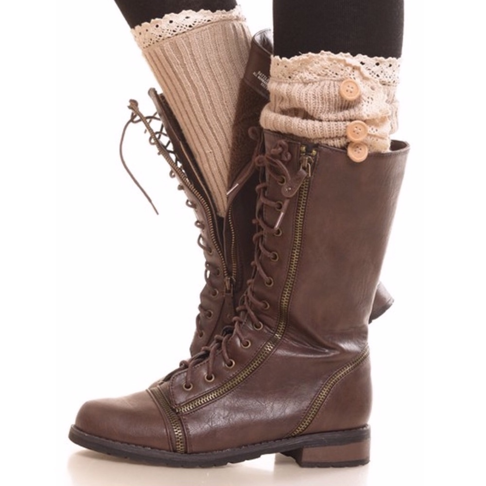 BOGO🩷 Crochet Knitted Lace tip Boot cuffs