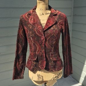 Ornate Print Corduroy Blazer