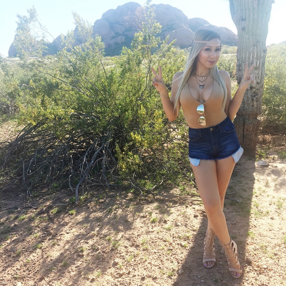 Tan Suede Bodysuit