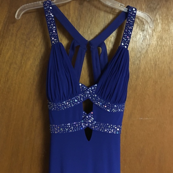 Long royal blue prom dress