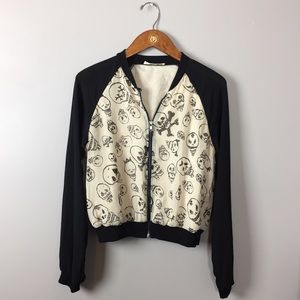 Sketched Skull Bomber Jacket