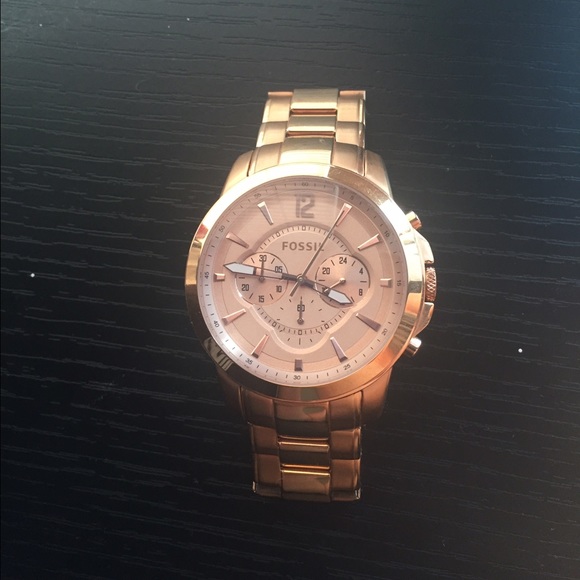 Large Gold & Rose Gold Fossil Watch