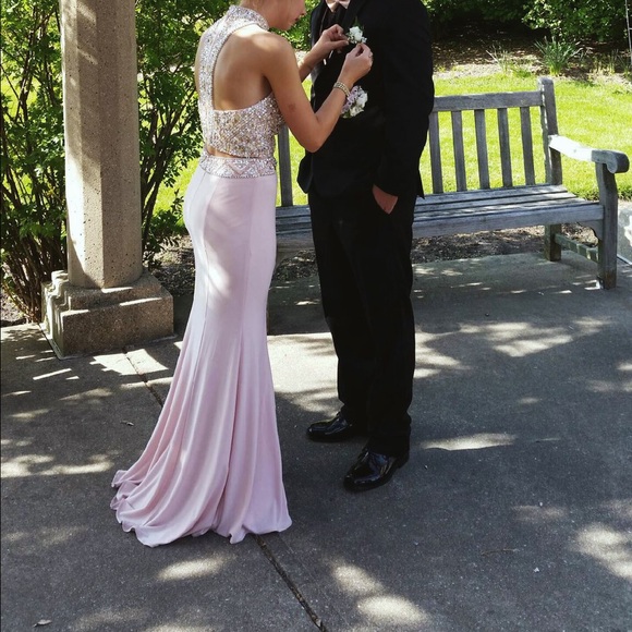 Beautiful baby pink prom dress
