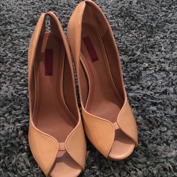 Beige Patent Saks Fifth Avenue Pumps