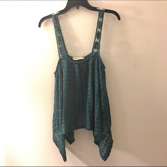 Forest Green Embroidered Staring at Stars Tank