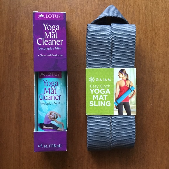 Yoga mat sling and cleanser spray