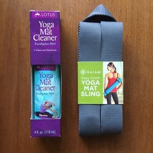 Yoga mat sling and cleanser spray