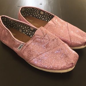 TOMS Pink Glitter Classics