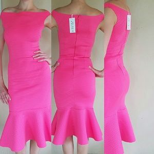 One of a kind pink midi dress.