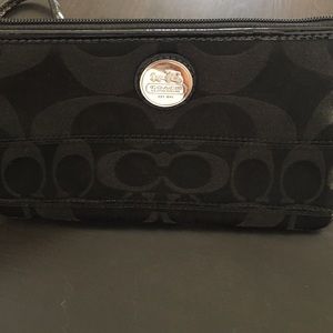 COACH black wristlet