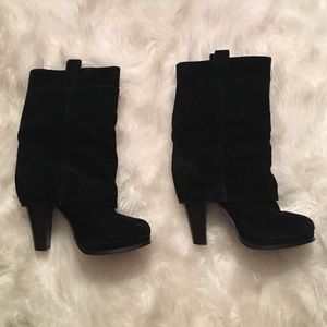Black suede boots