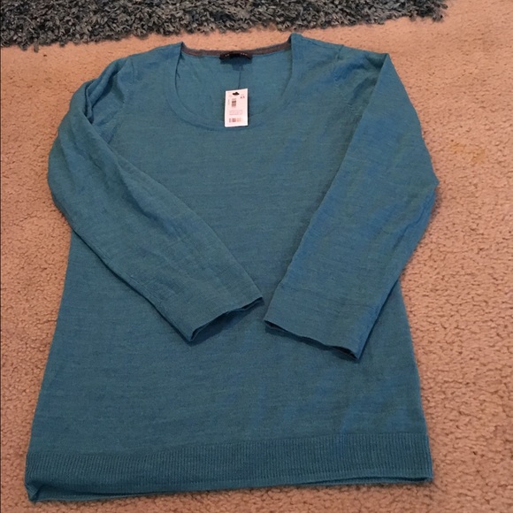 Teal 3/4 Sleeve Wool Sweater