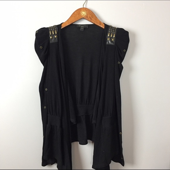 Padded Shoulder and Studded Flowy Cardigan