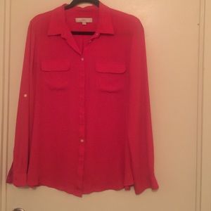 Loft red button down shirt