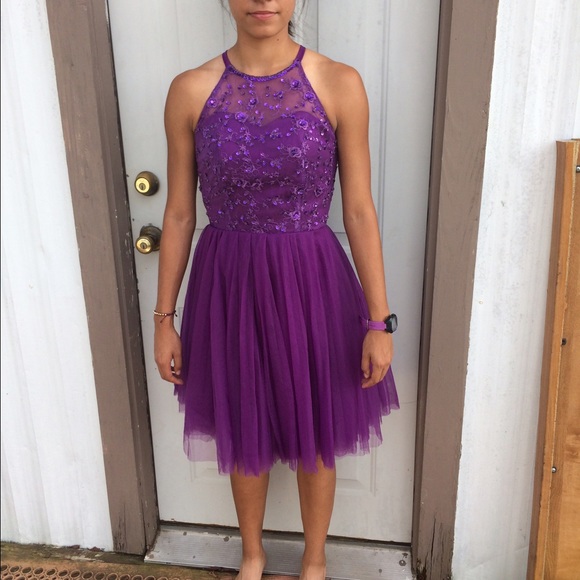 Sherri Hill purple short prom/ homecoming dress