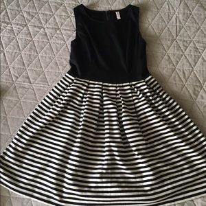 Black and white striped dress