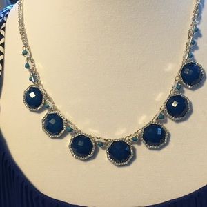 Blue crystals accented with tiny turquoise stones