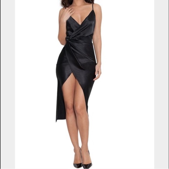 House of London CB Coco Black Satin Dress - Picture 3 of 4