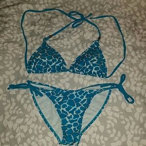 XOXO teal swim suit with scrunch butt bottoms