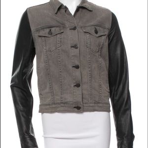 Rag and bone denim and leather Grey black Jacket