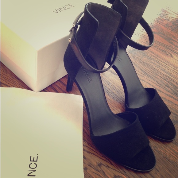 NIB Vince Adley black suede sandal heels - Picture 2 of 4