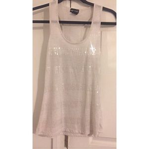 White striped sequins tank