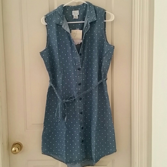 Andrea Jovine Dresses & Skirts - 🚫SOLD 🚫Poka dot jean dress