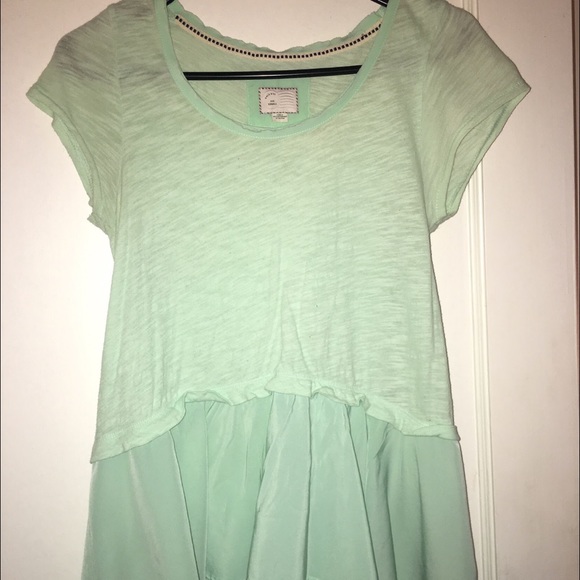 Mint green anthropologie shirt