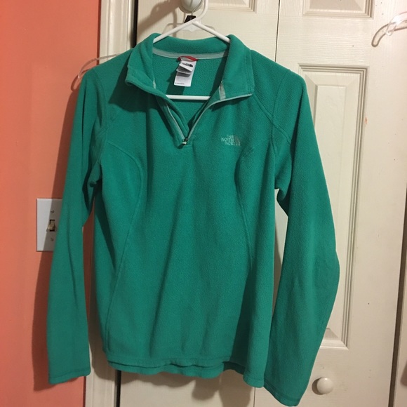 FINAL DROP north face green pullover 1/4 sleeve
