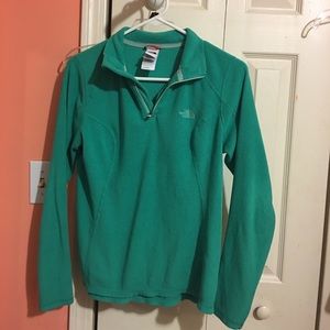 FINAL DROP north face green pullover 1/4 sleeve