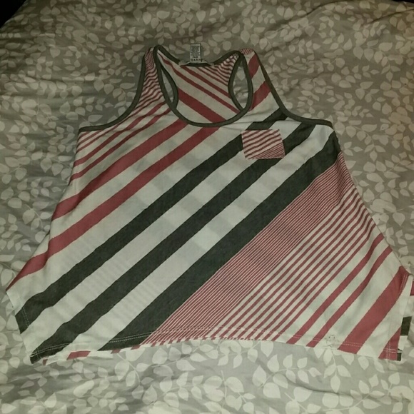 AMERICAN RAG stripe soft tank with pocket