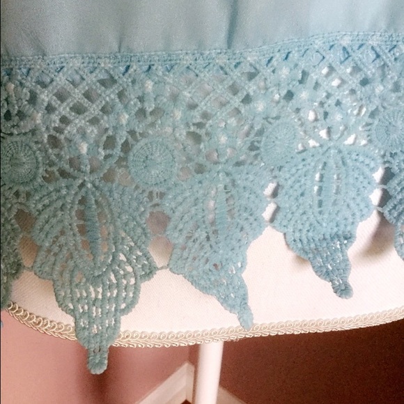 SOLD: Baby Blue Off the Shoulder Blouse - Picture 3 of 4