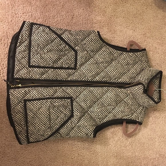 J. Crew vest. Cream and black in color