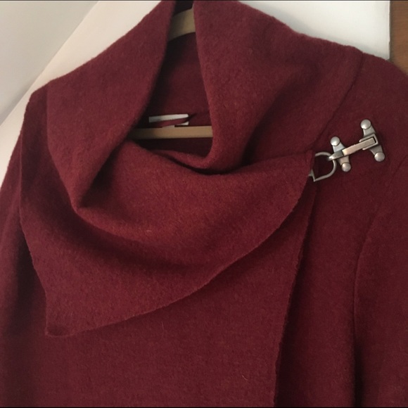 Garnet Hill boiled wool asymmetrical coat size 18