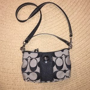 Authentic Coach black and white small cross body