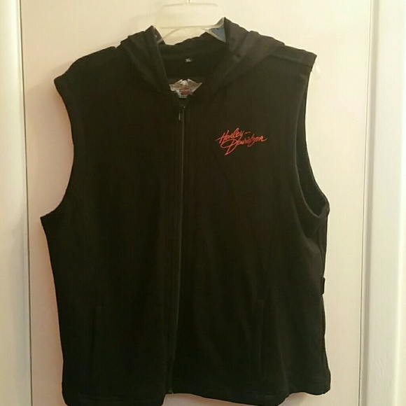 Harley vest with hood and pockets