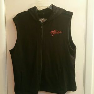 Harley vest with hood and pockets