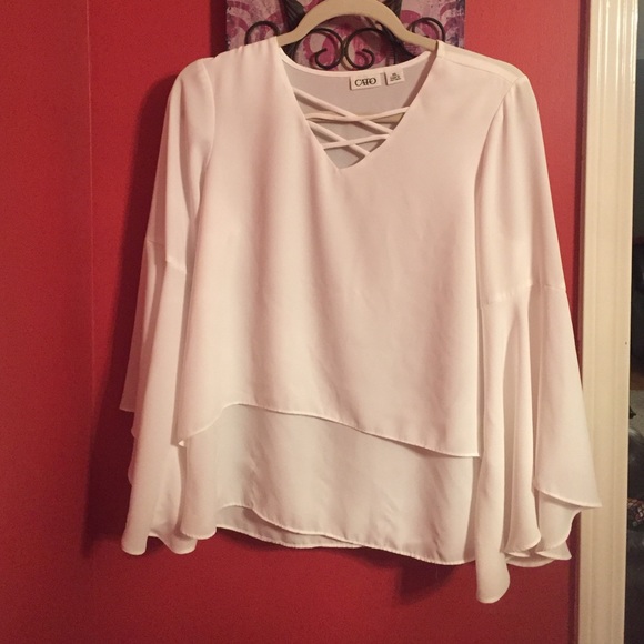 White layered blouse