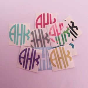 Set of 10 monogram decals