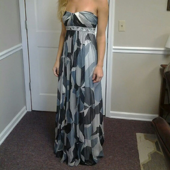 BCBG Max Azaria strapless chiffon gown
