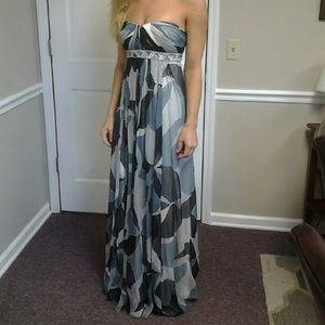BCBG Max Azaria strapless chiffon gown