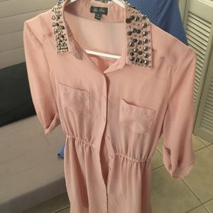Collar pink dress