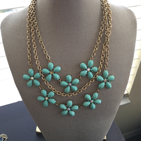 Blue floral necklace