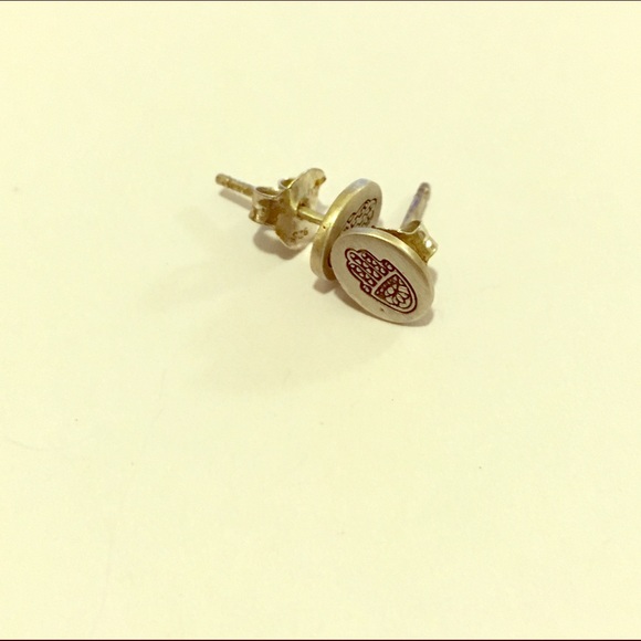 Sterling silver hamsa stud earrings