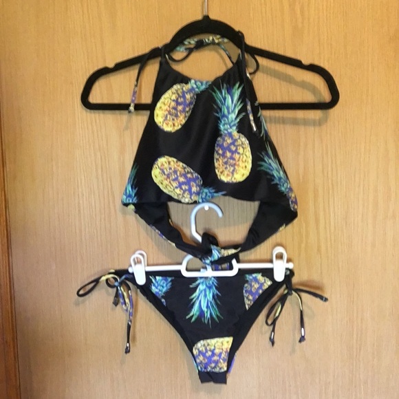 pineapple halter swimsuit