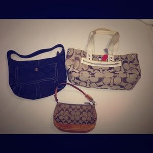 3 authentic coach purses