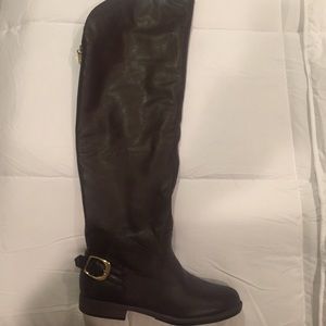 Brown over the knee boots fur lined